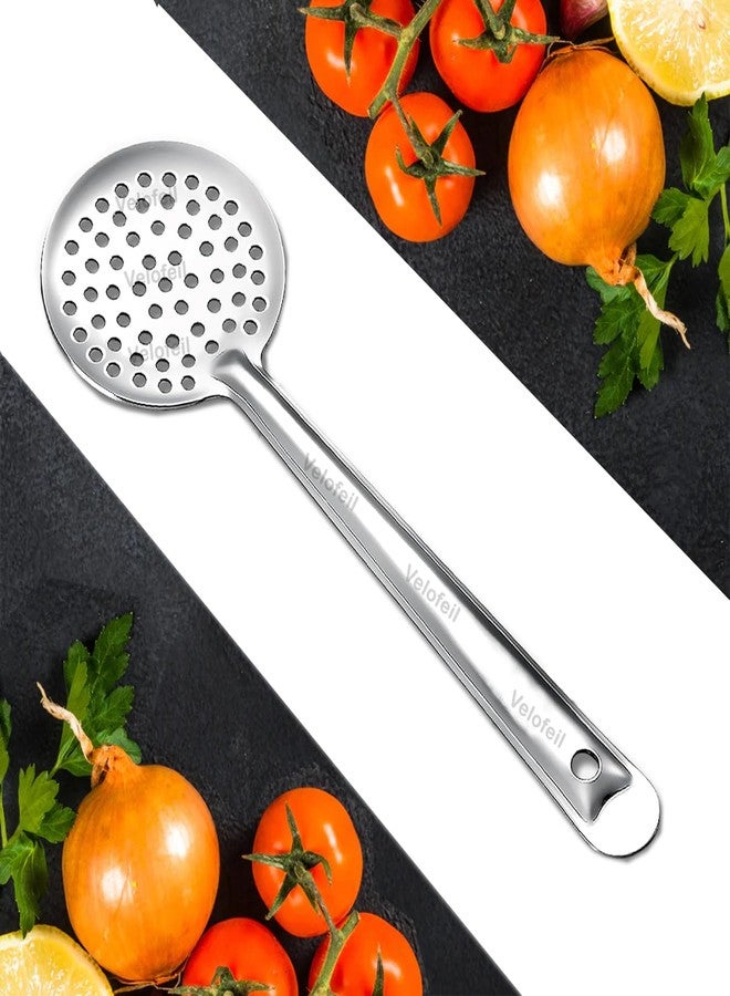 Velofeil مغرفة طهي متعددة الأغراض من الفولاذ المقاوم للصدأ بمقبض كبير من فيلوفيل، طولها 36 سم، مناسبة للقلي العميق وتصفية البوري والبطاطس المقلية وغيرها الكثير من المواد الغذائية. - Image 2